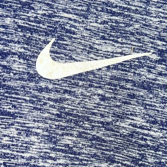 Nike Blue Zip Up Sweater with Heathered Texture - Picture 3 of 4